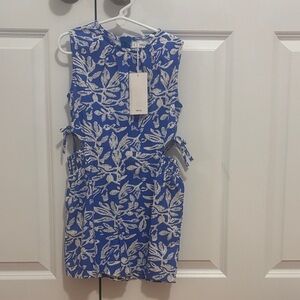 Mango Blue and White Floral romper